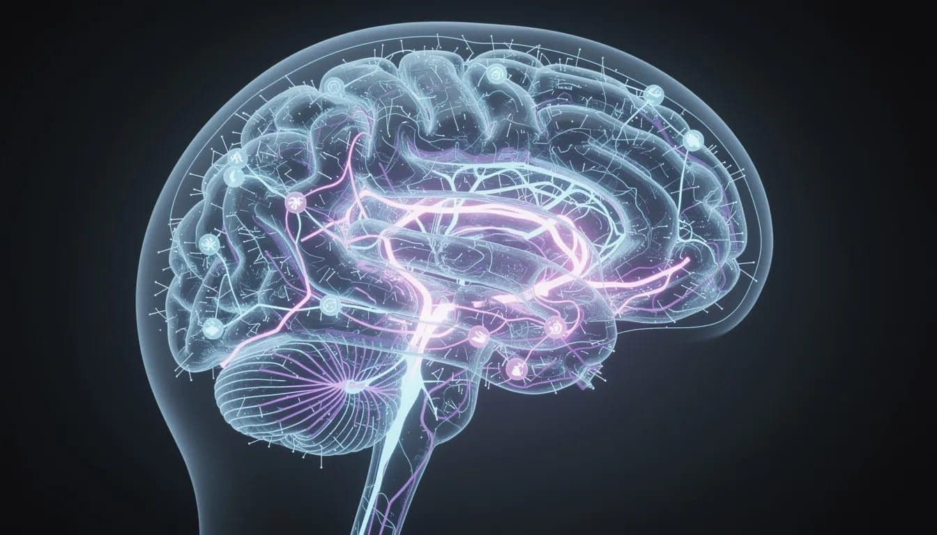 Digital illustration of brain pathways showing how cbt exercises for adhd support focus and executive function.