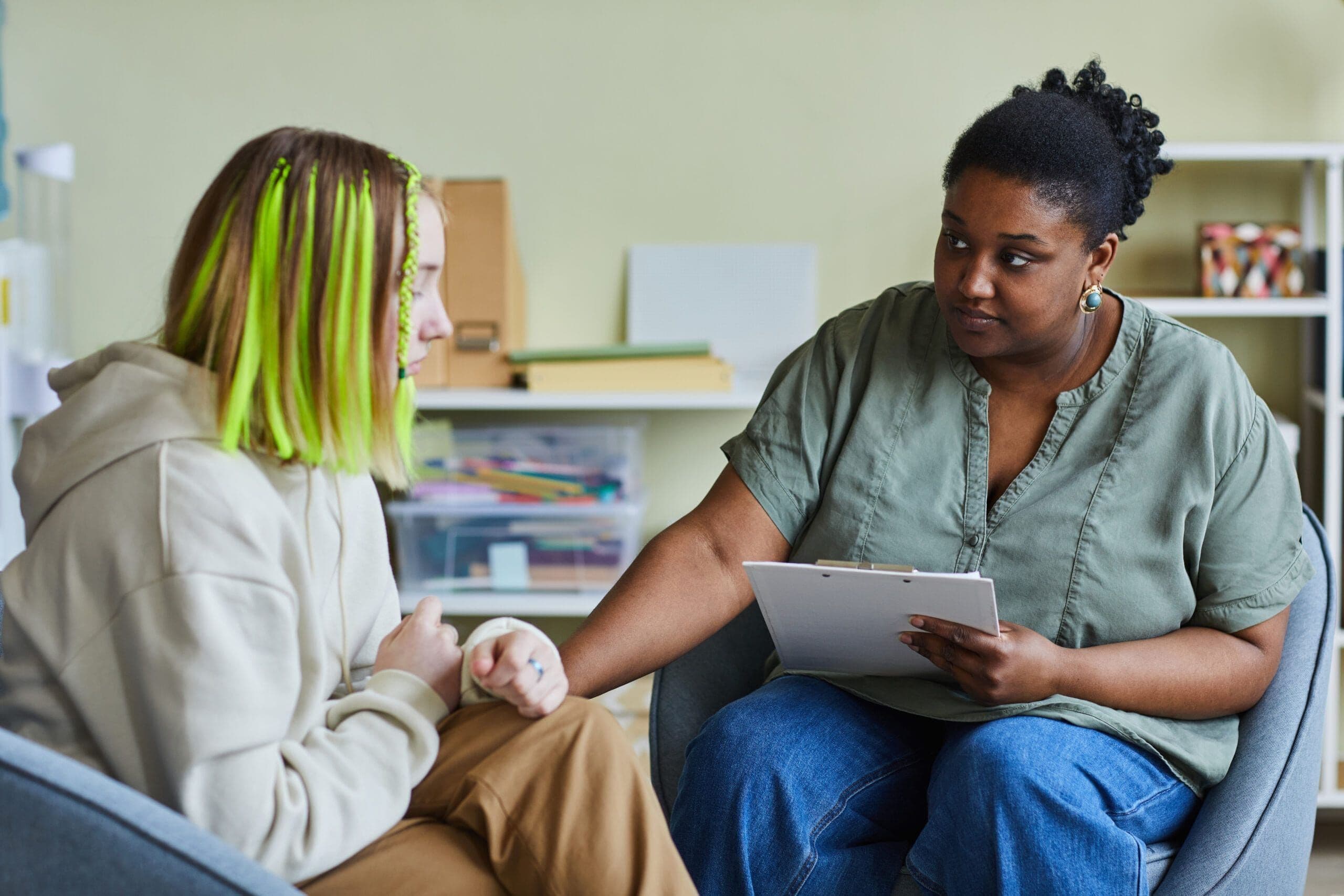 Person completing a mental health evaluation during a counseling session in Scottsdale.